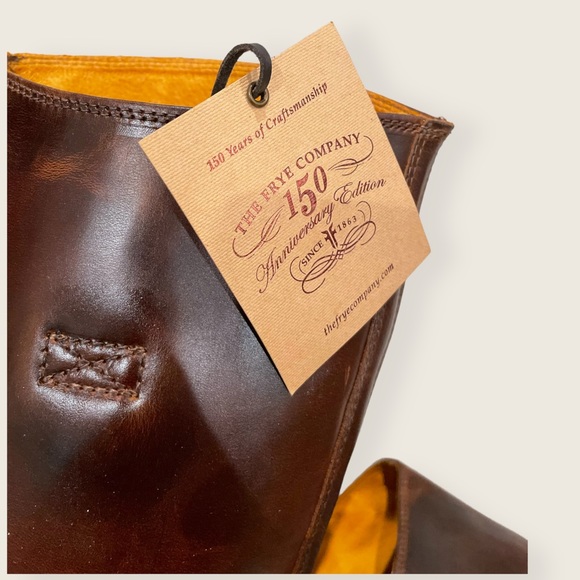 RARE Frye 150th ANNIVERSARY Cavalry 12L Cognac Leather Vintage Tall Campus Boot - Picture 13 of 16
